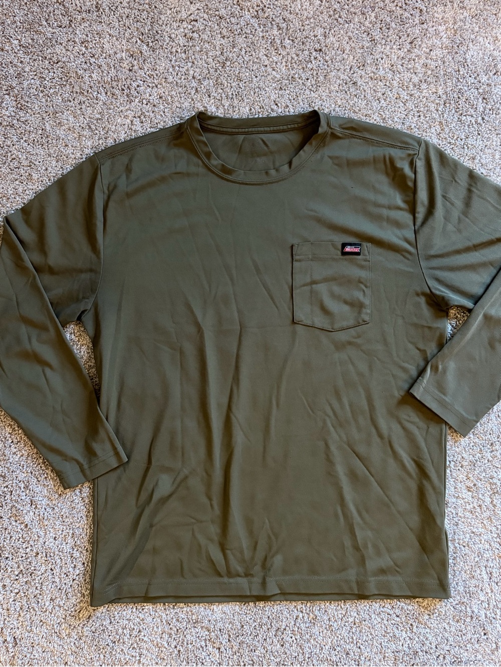 Dickies Men's Olive Green Long Sleeve Pocket Tee